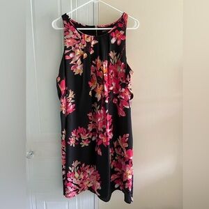 Sleeveless floral black and pink dress‎ Dana Buchman XL